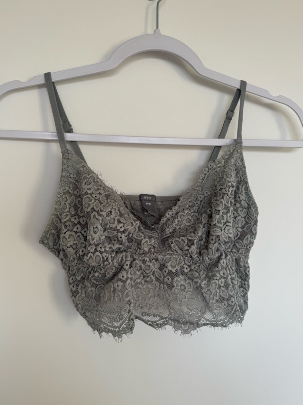 Aerie Lace Bralette Crop Top - Gray